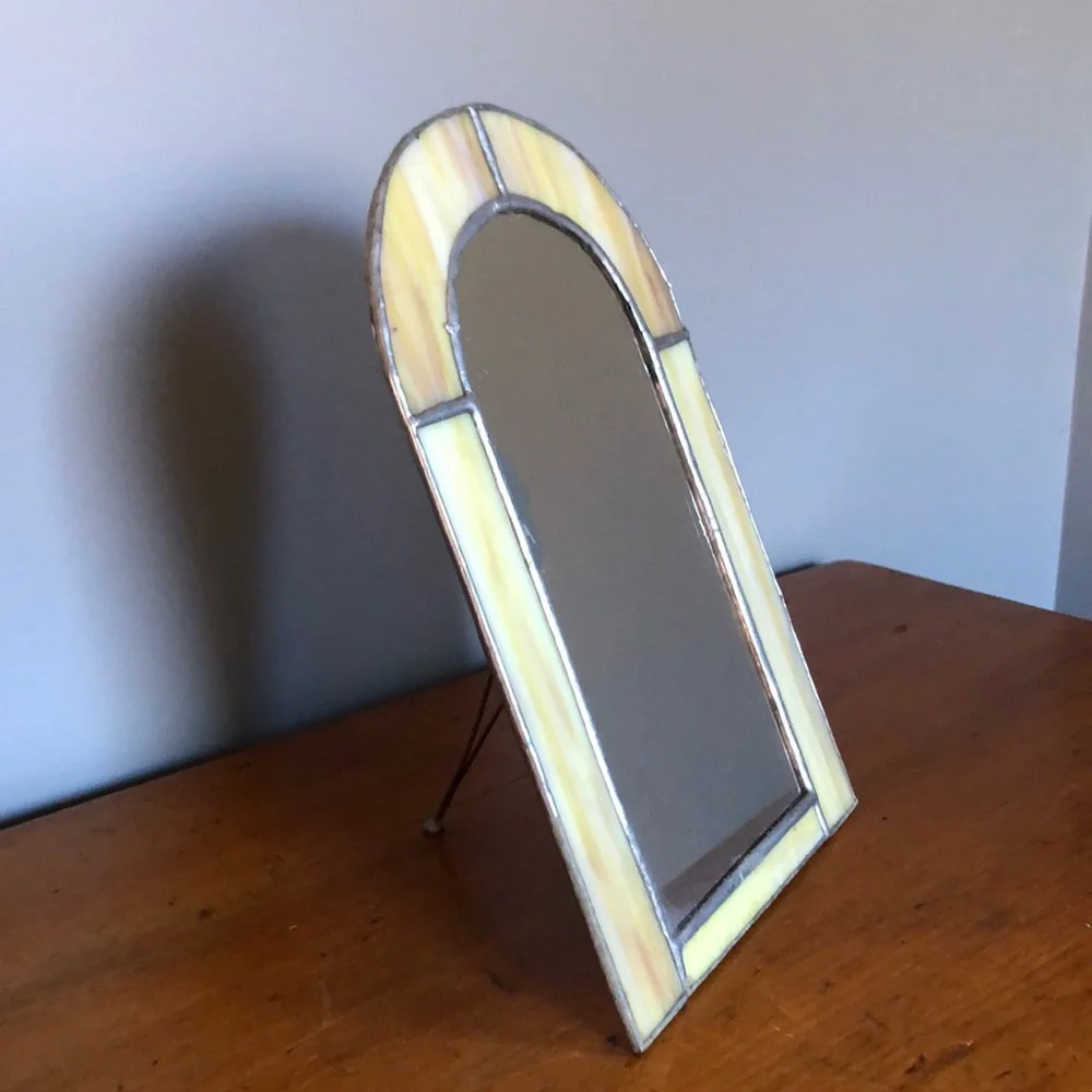 Vintage Stained Glass Vanity Mirror
